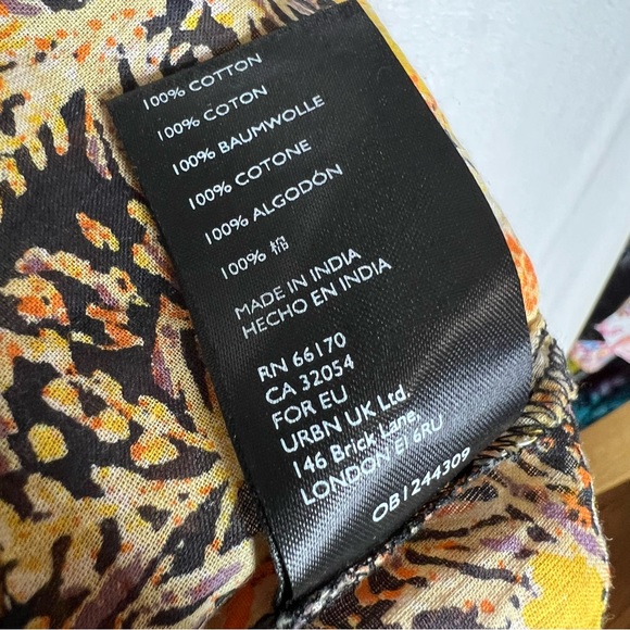 We The Free Free People Orange Fall Floral Balloon Sleeve Women’s Blouse Size XS - Picture 3 of 7